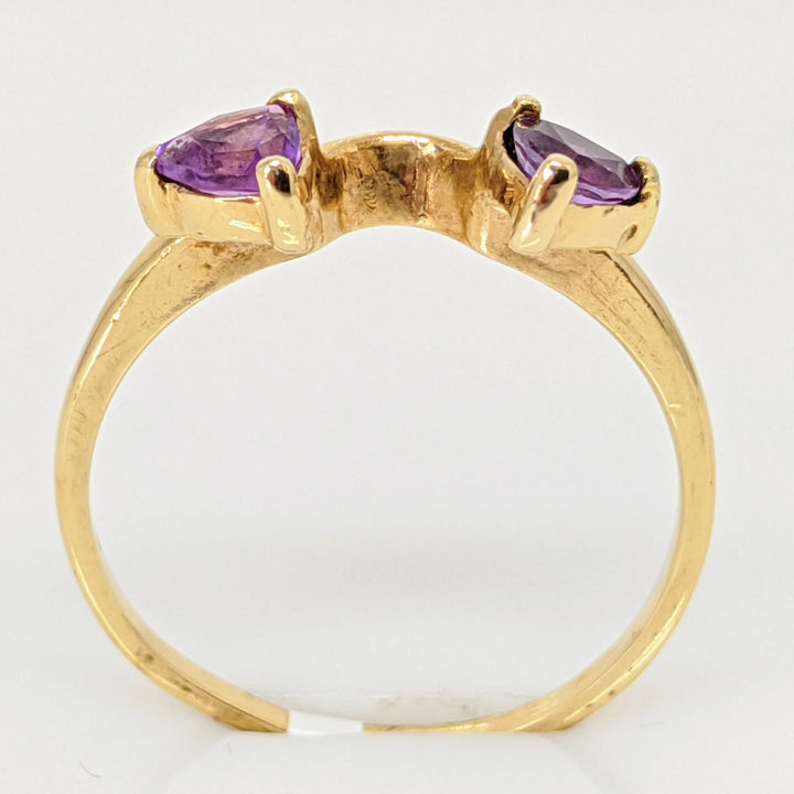 14K AMETHYST TRILLION (2) 4MM ESTATE WRAP 2.0 GRAMS