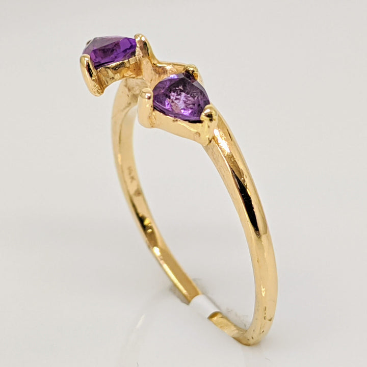 14K AMETHYST TRILLION (2) 4MM ESTATE WRAP 2.0 GRAMS