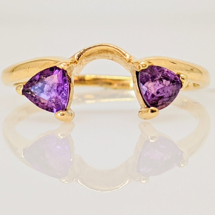 14K AMETHYST TRILLION (2) 4MM ESTATE WRAP 2.0 GRAMS