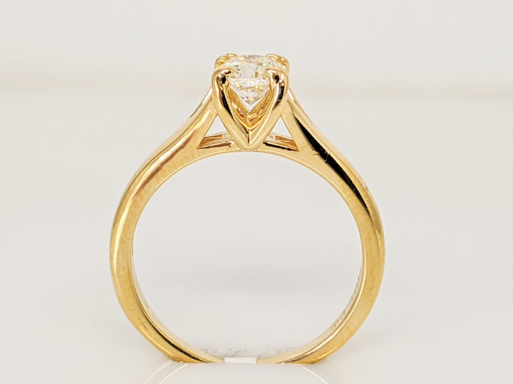 18K .62 CARAT TOTAL VS1 H DIAMOND CUSHION CUT SOLITAIRE ESTATE RING 3.8 GRAMS