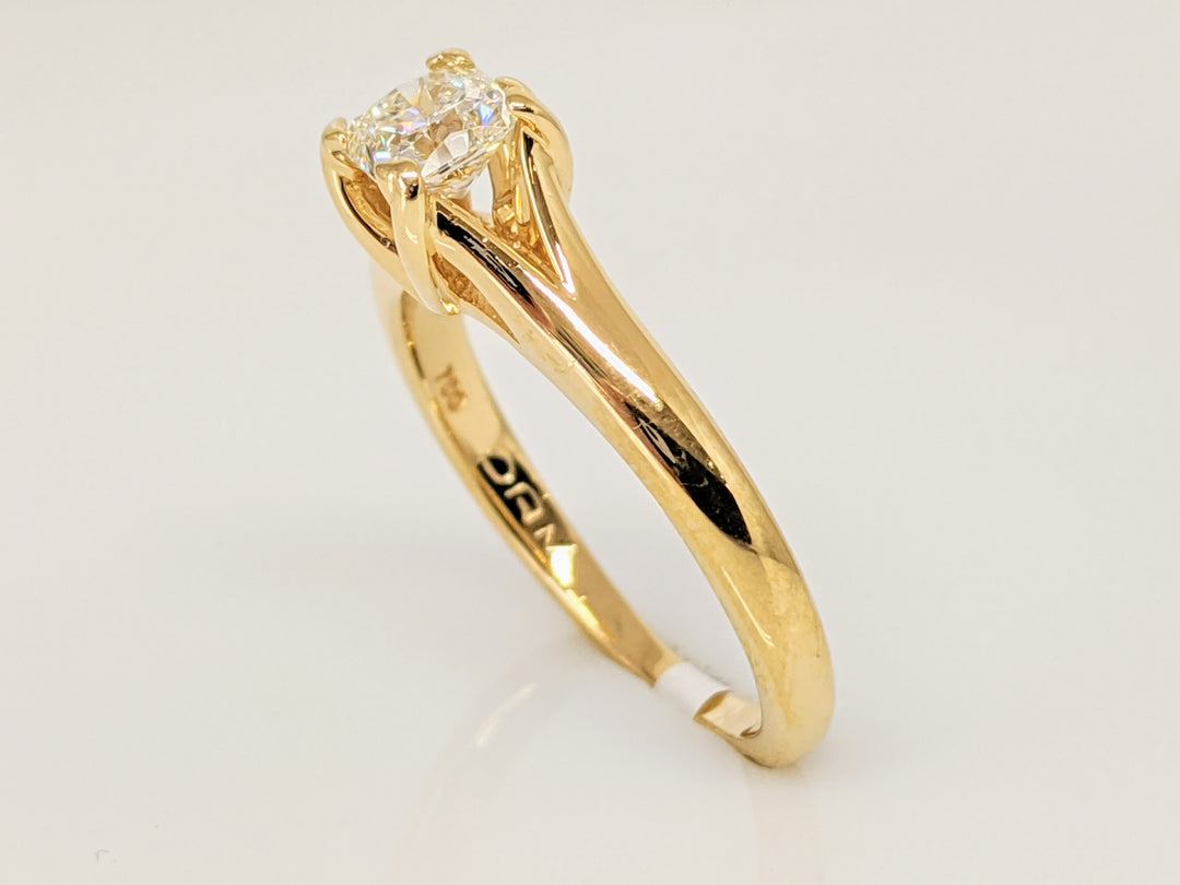 18K .62 CARAT TOTAL VS1 H DIAMOND CUSHION CUT SOLITAIRE ESTATE RING 3.8 GRAMS