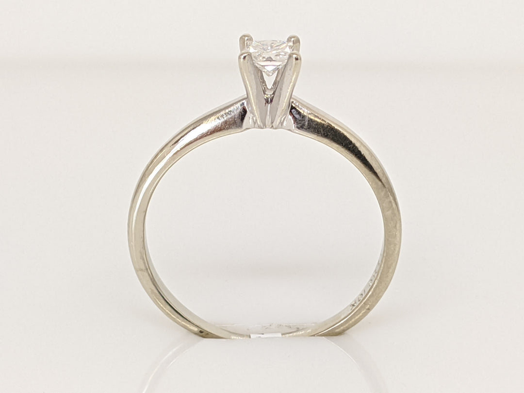 10K WHITE .20 CARAT TOTAL I1 G DIAMOND PRINCESS CUT SOLITAIRE ESTATE RING 1.6 GRAMS