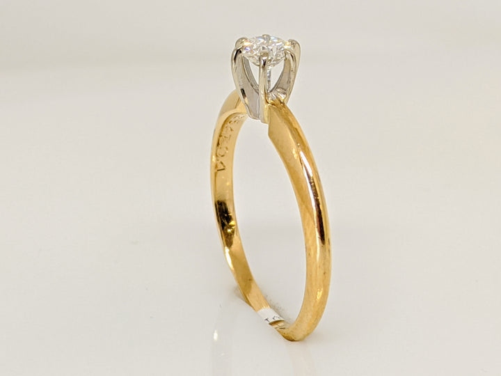 14K .30 CARAT TOTAL SI2 H DIAMOND ROUND SOLITAIRE ESTATE RING 2.2 GRAMS