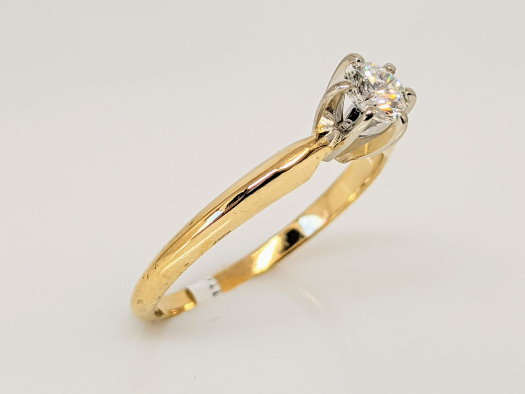 14K .30 CARAT TOTAL SI2 H DIAMOND ROUND SOLITAIRE ESTATE RING 2.2 GRAMS