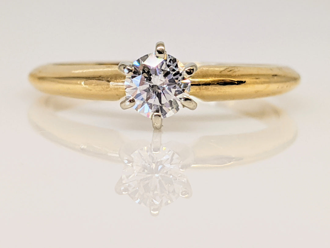 14K .30 CARAT TOTAL SI2 H DIAMOND ROUND SOLITAIRE ESTATE RING 2.2 GRAMS