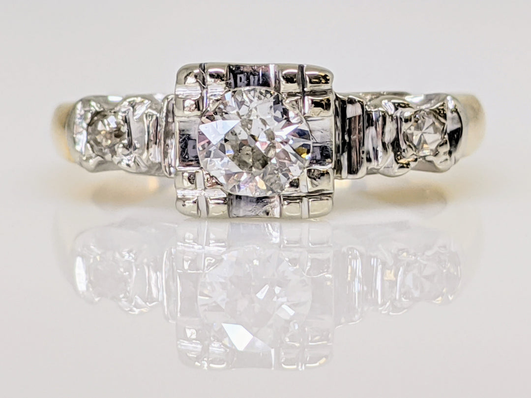 14K .33 CARAT TOTAL WEIGHT SI2 I DIAMOND ROUND (3) BOX HEAD ESTATE RING 2.3 GRAMS