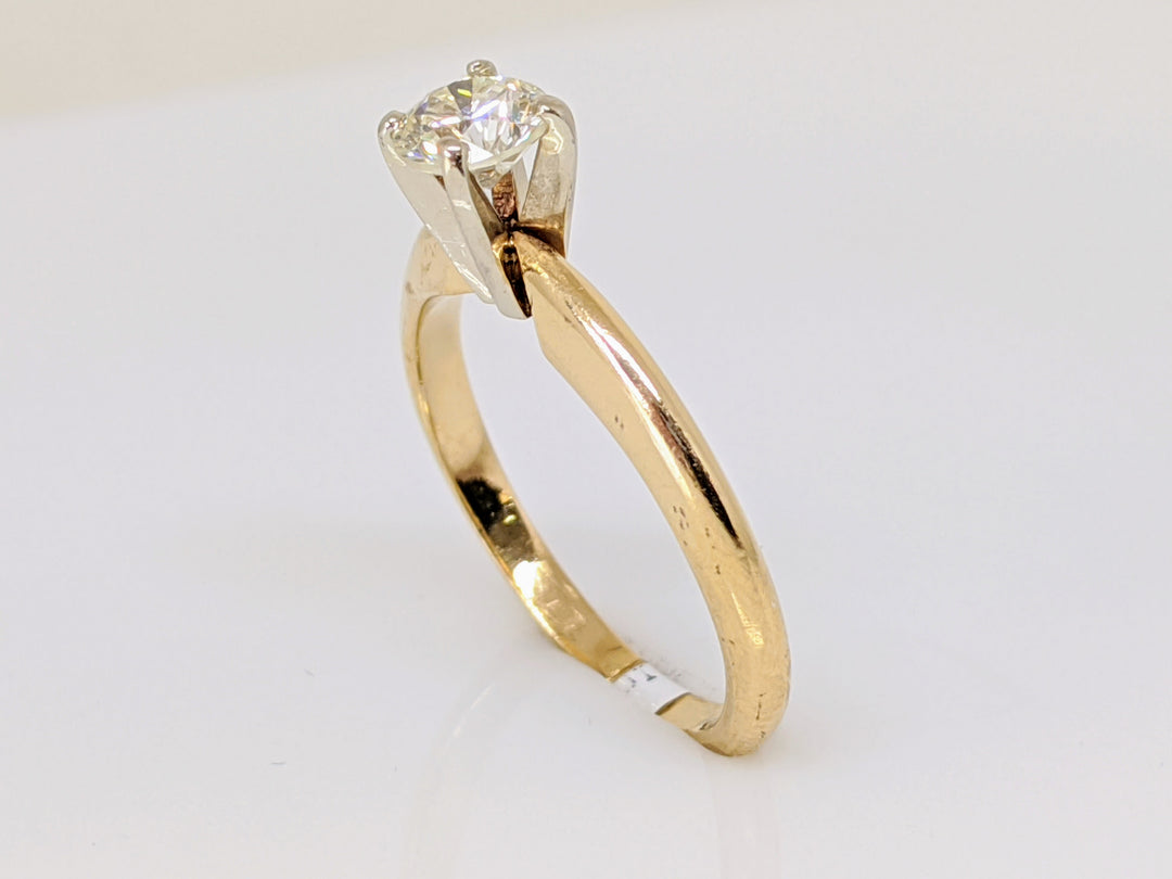 14K .42 CARAT TOTAL SI2 M DIAMOND ROUND SOLITAIRE ESTATE RING 2.2 GRAMS