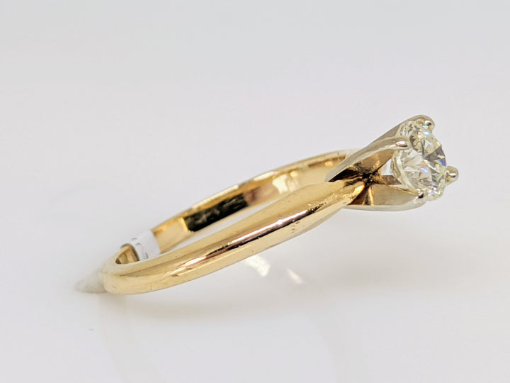 14K .42 CARAT TOTAL SI2 M DIAMOND ROUND SOLITAIRE ESTATE RING 2.2 GRAMS