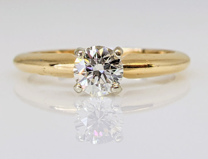 14K .42 CARAT TOTAL SI2 M DIAMOND ROUND SOLITAIRE ESTATE RING 2.2 GRAMS