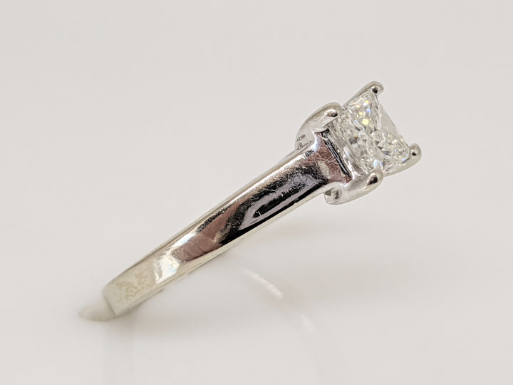 14K WHITE .38 CARAT TOTAL I1 J DIAMOND PRINCESS CUT SOLITAIRE ESTATE RING 1.9 GRAMS