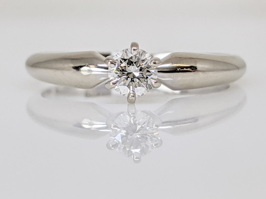 14K WHITE .22 CARAT TOTAL I1 H DIAMOND ROUND SOLITAIRE ESTATE RING 2.3 GRAMS