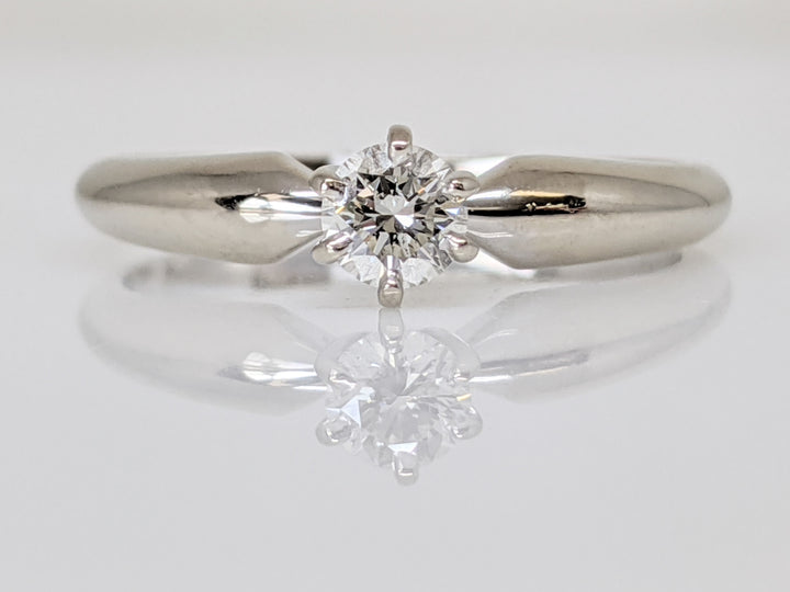 14K WHITE .22 CARAT TOTAL I1 H DIAMOND ROUND SOLITAIRE ESTATE RING 2.3 GRAMS