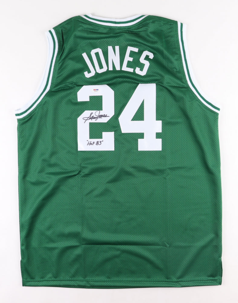 Sam Jones Signed Jersey Inscribed "HOF 83" (PSA)