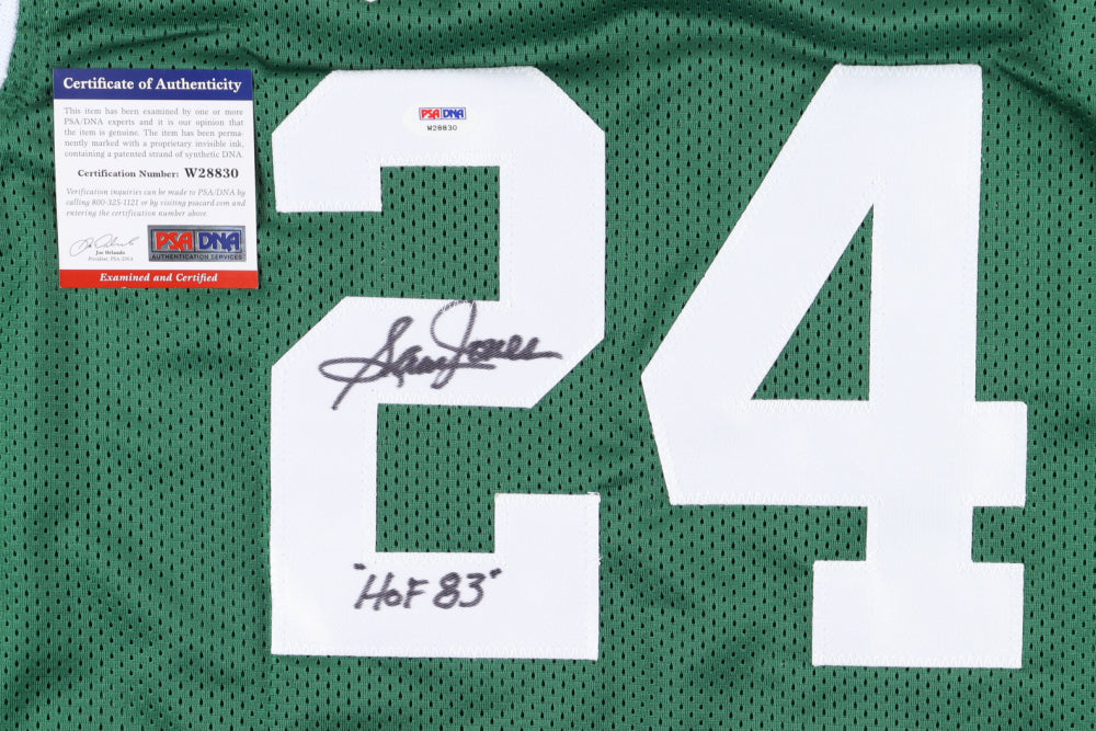 Sam Jones Signed Jersey Inscribed "HOF 83" (PSA)