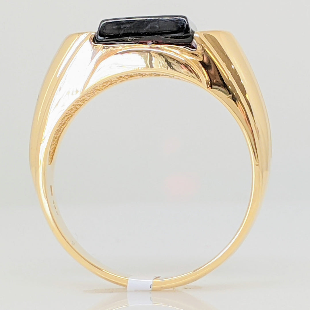 14K ONYX PRINCESS CUT 9MM ESTATE RING 8.6 GRAMS