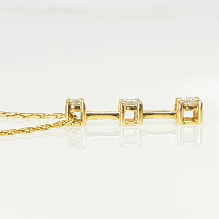 14K .25 CARAT TOTAL WEIGHT I1 H-I DIAMOND ROUND (3) TRINITY ESTATE PENDANT & CHAIN 3.5 GRAMS