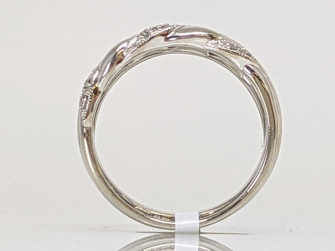 10K WHITE DIAMOND ROUND (18) 3-BAND SET 6.7 GRAMS