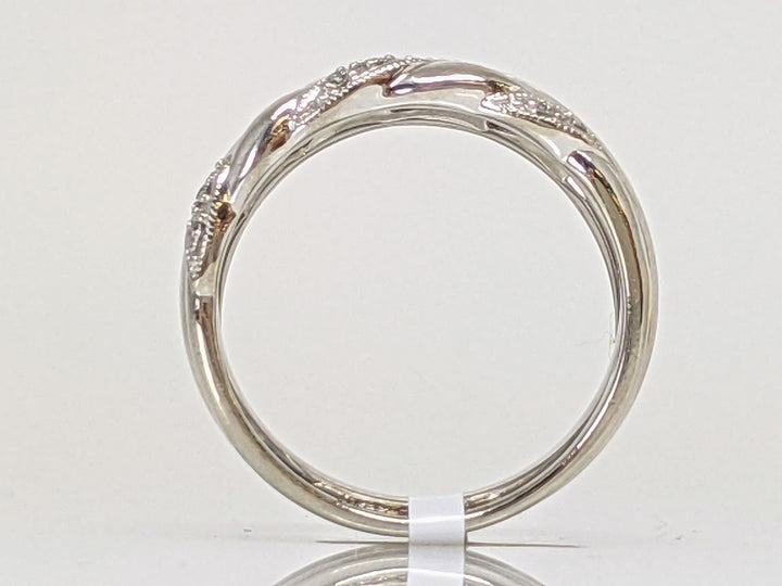 10K WHITE DIAMOND ROUND (18) 3-BAND SET 6.7 GRAMS
