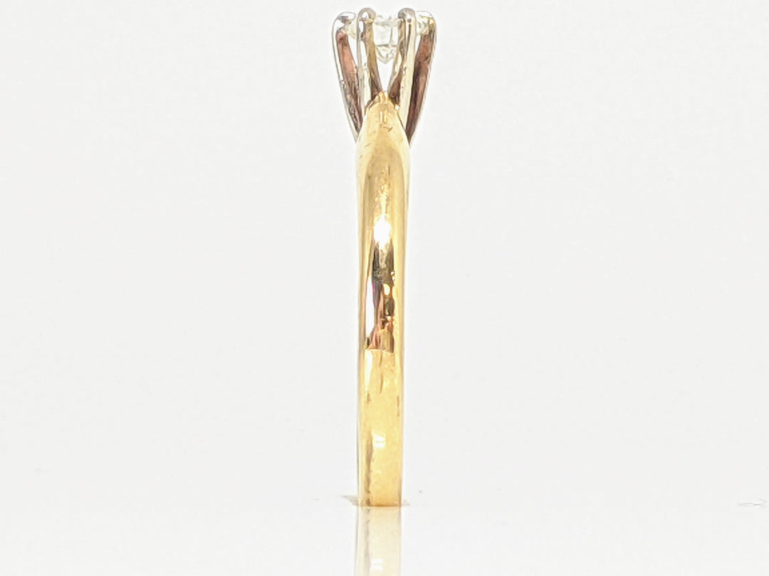 14K .16 CARAT TOTAL WEIGHT VS2 H DIAMOND ROUND ESTATE SOLITAIRE 6-PRONG RING 1.7 GRAMS