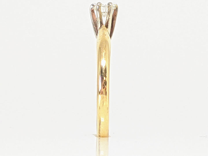 14K .16 CARAT TOTAL WEIGHT VS2 H DIAMOND ROUND ESTATE SOLITAIRE 6-PRONG RING 1.7 GRAMS