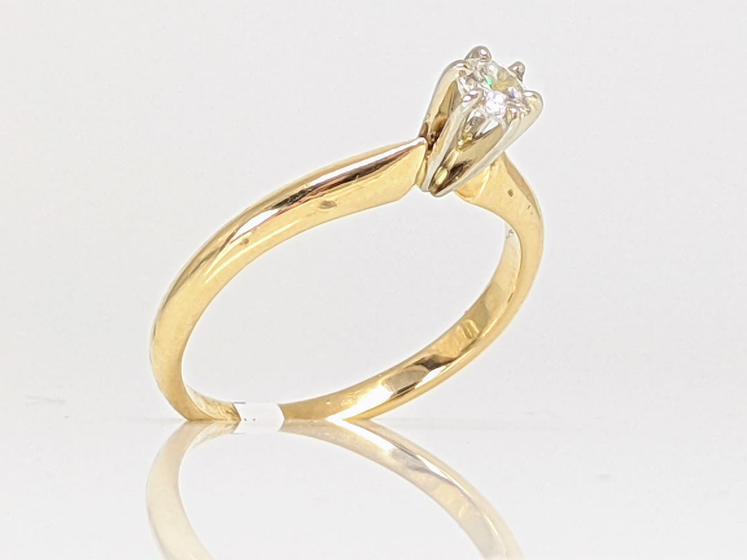 14K .16 CARAT TOTAL WEIGHT VS2 H DIAMOND ROUND ESTATE SOLITAIRE 6-PRONG RING 1.7 GRAMS