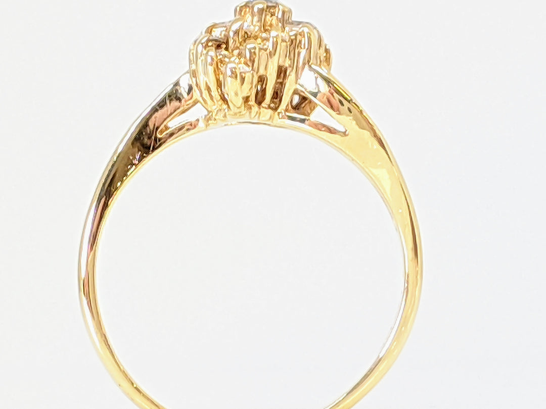 14K .49 CARAT TOTAL WEIGHT SI2 I DIAMOND ROUND (19) CLUSTER ESTATE RING 2.8 GRAMS