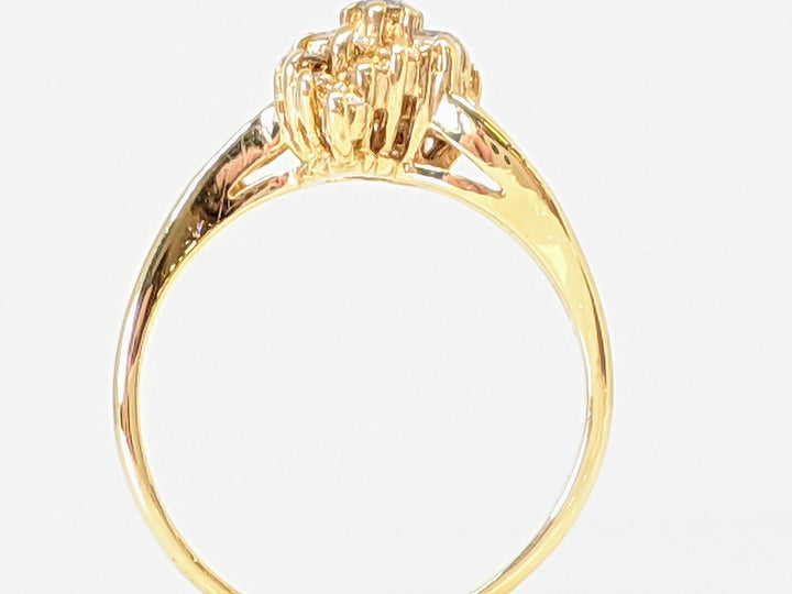 14K .49 CARAT TOTAL WEIGHT SI2 I DIAMOND ROUND (19) CLUSTER ESTATE RING 2.8 GRAMS