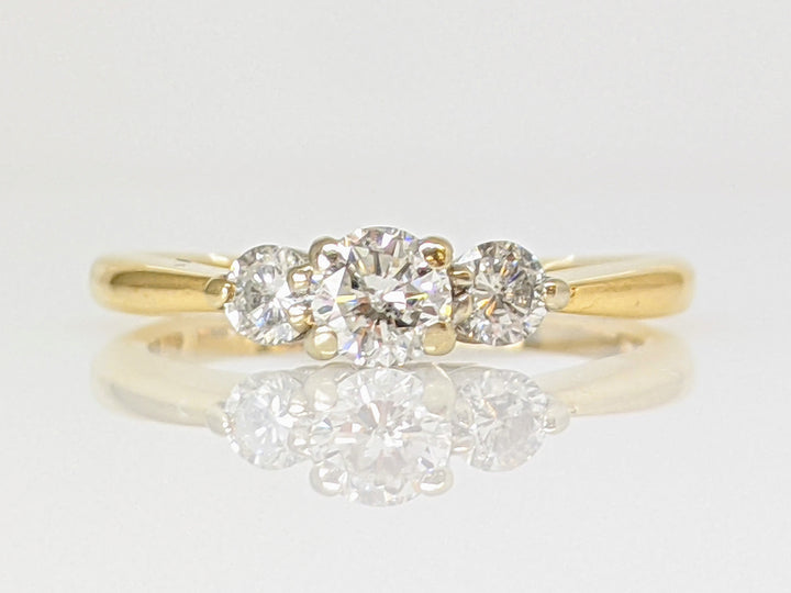 14K .43 CARAT TOTAL WEIGHT I1 I DIAMOND ROUND (3) TRINITY ESTATE RING 2.2 GRAMS