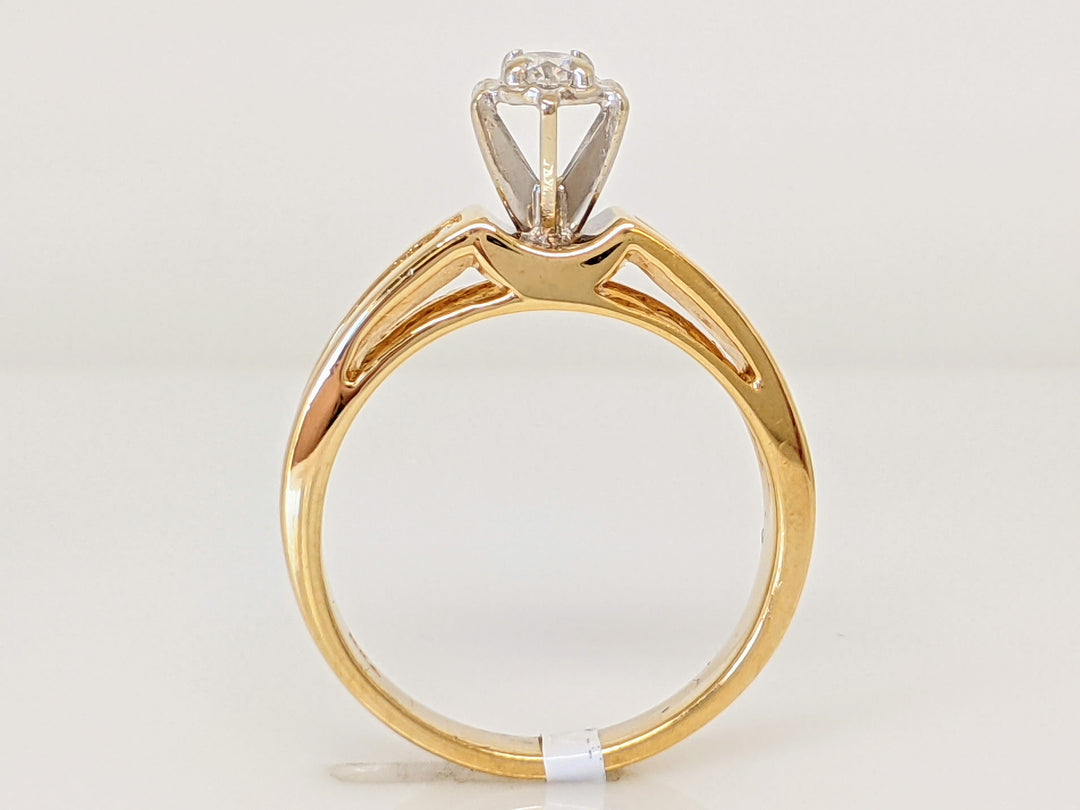 14K .43 CARAT TOTAL WEIGHT SI2 I ROUND DIAMOND (9) ILLUSION HEAD CHANNEL SET ESTATE RING 4.9 GRAMS