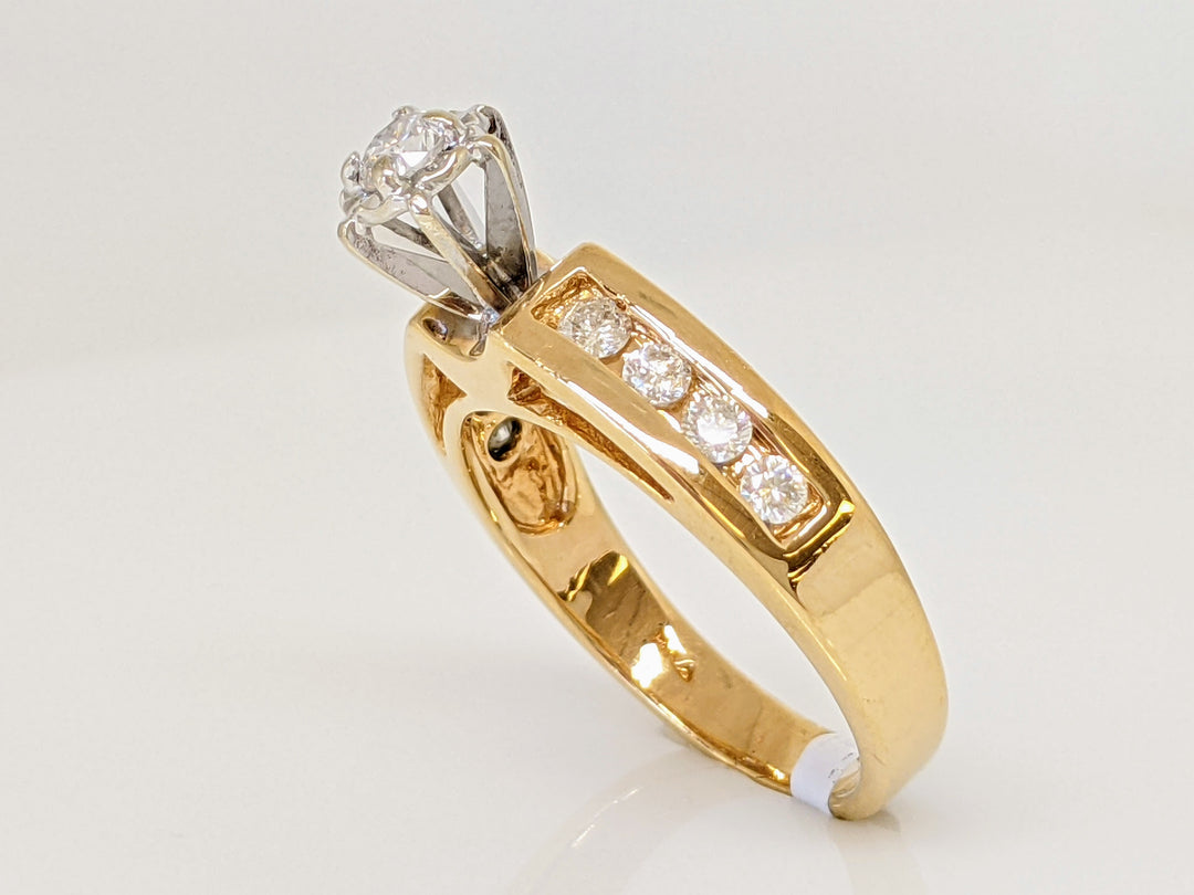 14K .43 CARAT TOTAL WEIGHT SI2 I ROUND DIAMOND (9) ILLUSION HEAD CHANNEL SET ESTATE RING 4.9 GRAMS