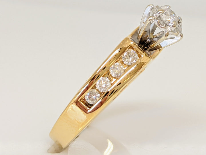 14K .43 CARAT TOTAL WEIGHT SI2 I ROUND DIAMOND (9) ILLUSION HEAD CHANNEL SET ESTATE RING 4.9 GRAMS