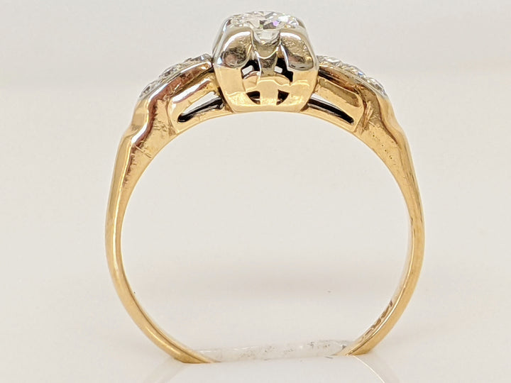 14K .26 CARAT TOTAL WEIGHT SI1 H ROUND DIAMOND (7) VINTAGE ESTATE RING 5.0 GRAMS