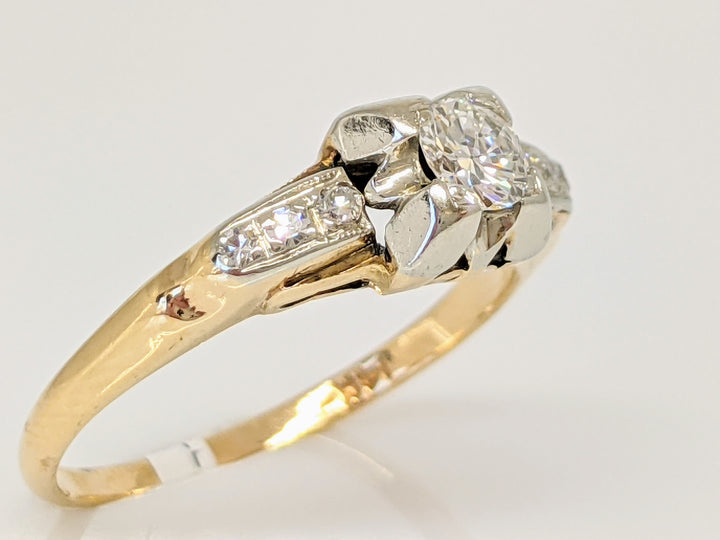 14K .26 CARAT TOTAL WEIGHT SI1 H ROUND DIAMOND (7) VINTAGE ESTATE RING 5.0 GRAMS