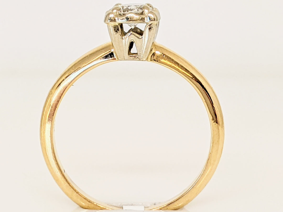 14K .35 CARAT TOTAL I2 H ROUND DIAMOND ILLUSION HEAD SOLITAIRE ESTATE RING 2.6 GRAMS