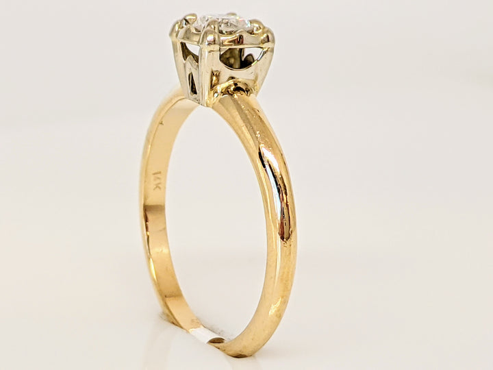 14K .35 CARAT TOTAL I2 H ROUND DIAMOND ILLUSION HEAD SOLITAIRE ESTATE RING 2.6 GRAMS
