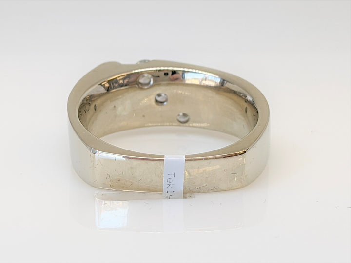 14K WHITE .54 CARAT TOTAL WEIGHT SI2 I DIAMOND ROUND (3) CHANNEL SET ESTATE BAND 16.4 GRAMS