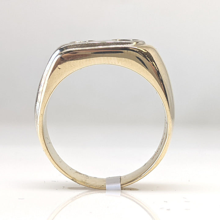 14K .45 CARAT TOTAL WEIGHT SI2 H DIAMOND ROUND (3) ESTATE BEZEL RING 8.8 GRAMS