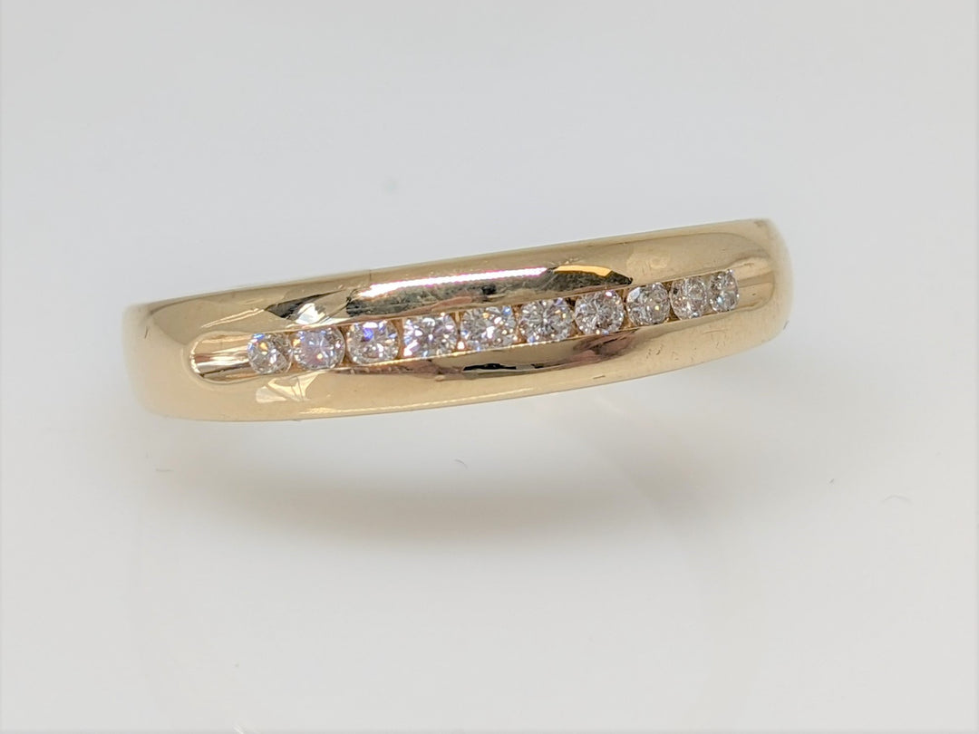 14K .30 CARAT TOTAL WEIGHT SI2 H-I DIAMOND ROUND (10) CHANNEL SET ESTATE BAND 5 GRAMS