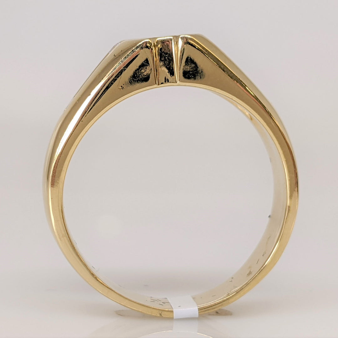 14K .58 CARAT TOTAL WEIGHT SI2 I DIAMOND ROUND (9) BEZEL CENTER ESTATE RING 9.4 GRAMS