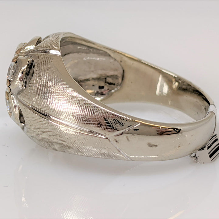 14K WHITE 1.00 CARAT TOTAL WEIGHT I1 G DIAMOND ROUND (7) CLUSTER ESTATE RING 10.4 GRAMS