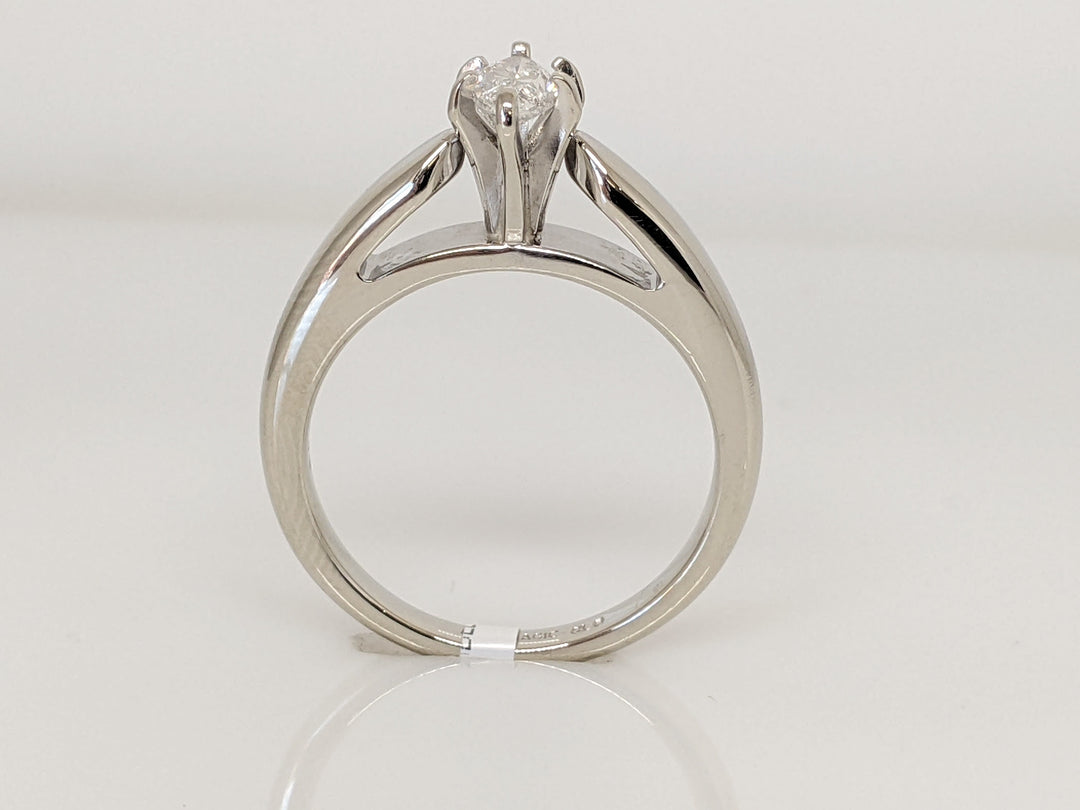 14K WHITE .38 CARAT TOTAL I1 F DIAMOND MARQUISE SOLITAIRE ESTATE RING 5.2 GRAMS