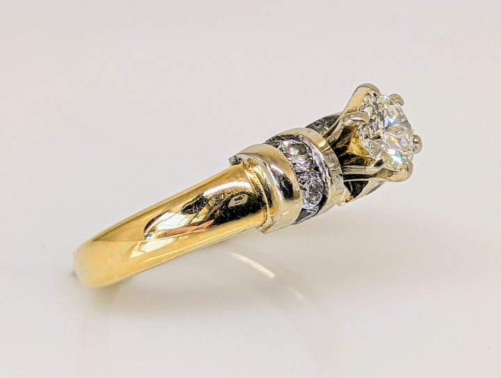 14K .64 CARAT TOTAL WEIGHT SI1 J DIAMOND ROUND (9) ESTATE RING 4.7 GRAMS