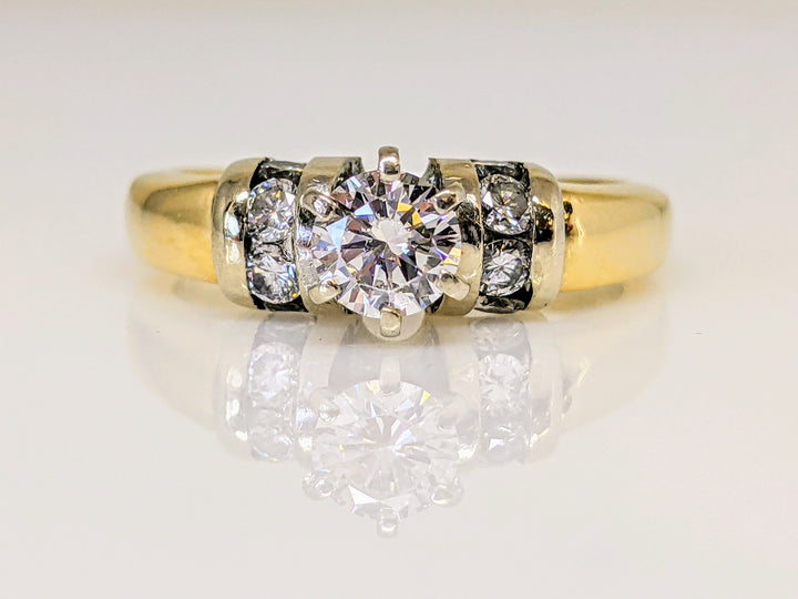 14K .64 CARAT TOTAL WEIGHT SI1 J DIAMOND ROUND (9) ESTATE RING 4.7 GRAMS