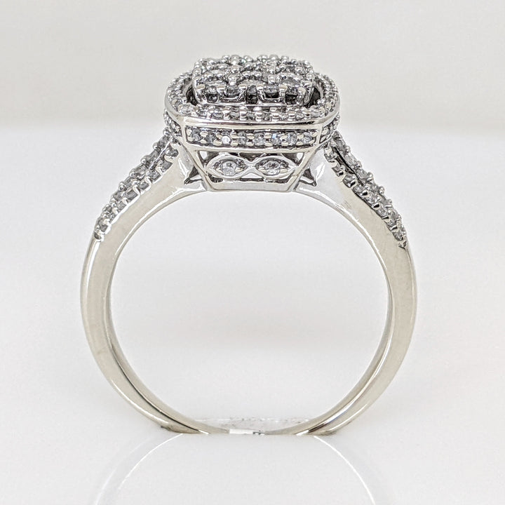 14K WHITE 1.51 CARAT TOTAL WEIGHT I1 G DIAMOND ROUND (156) HALO ESTATE RING 4.8 GRAMS