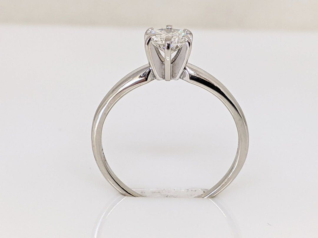14K WHITE .41 CARAT TOTAL SI2 J DIAMOND ROUND SOLITAIRE ESTATE RING 1.9 GRAMS