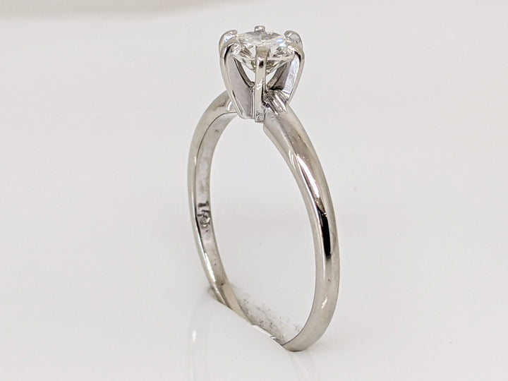 14K WHITE .41 CARAT TOTAL SI2 J DIAMOND ROUND SOLITAIRE ESTATE RING 1.9 GRAMS