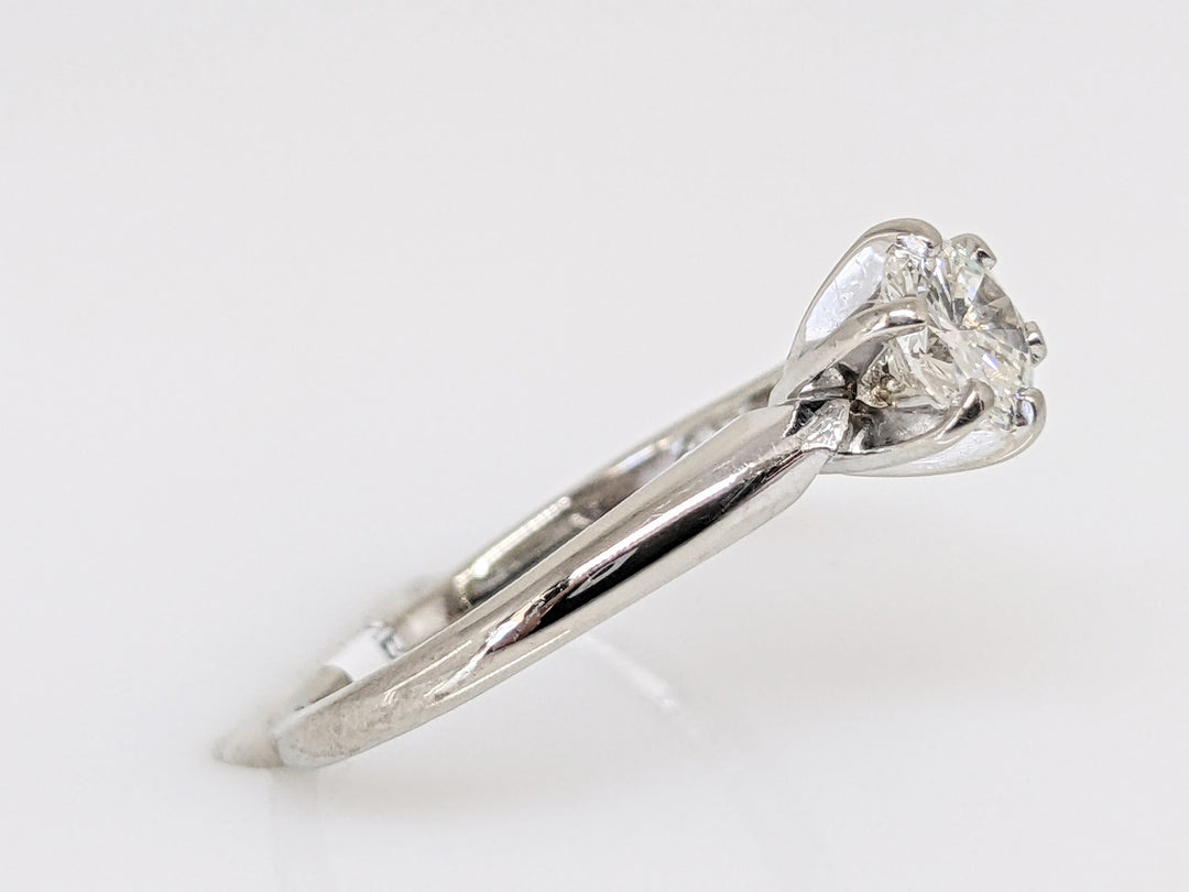14K WHITE .41 CARAT TOTAL SI2 J DIAMOND ROUND SOLITAIRE ESTATE RING 1.9 GRAMS
