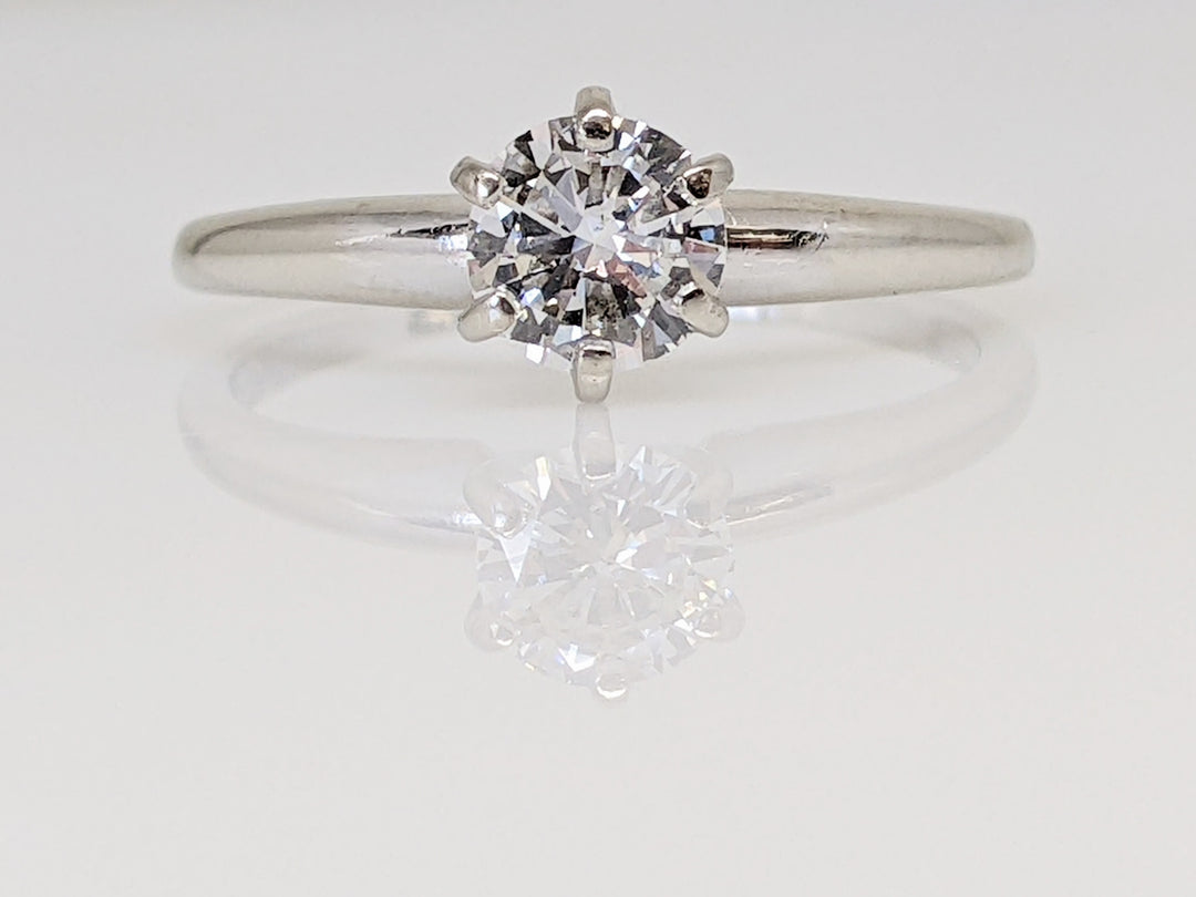 14K WHITE .41 CARAT TOTAL SI2 J DIAMOND ROUND SOLITAIRE ESTATE RING 1.9 GRAMS