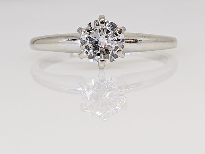 14K WHITE .41 CARAT TOTAL SI2 J DIAMOND ROUND SOLITAIRE ESTATE RING 1.9 GRAMS