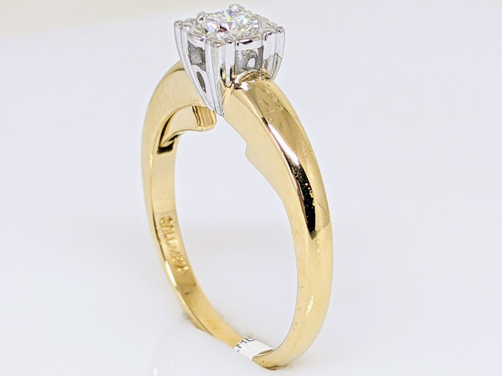 14K .20 CARAT TOTAL SI1 H DIAMOND ROUND SQUARE HEAD ESTATE RING 2.5 GRAMS